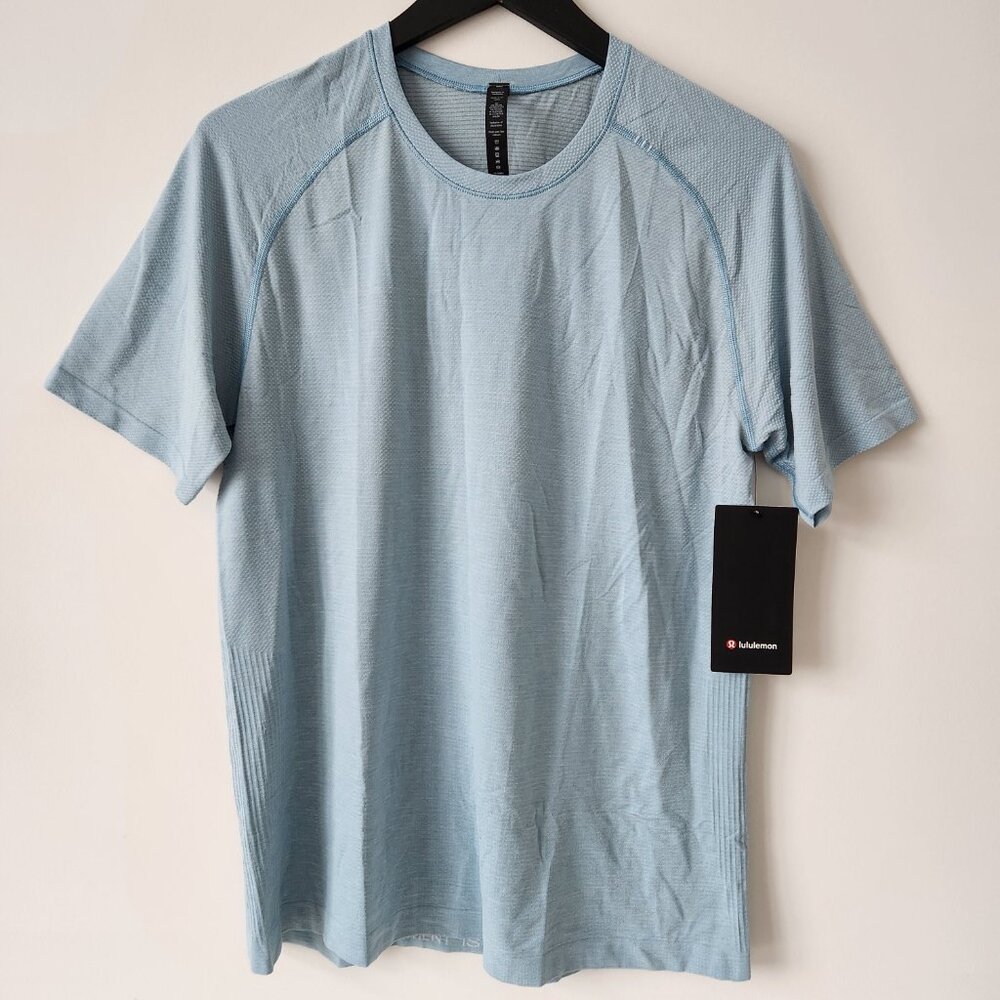 NWT LULULEMON PERO/BZEB Light Blue Metal Vent Tech SS 2.0 Shirt Men's XXL